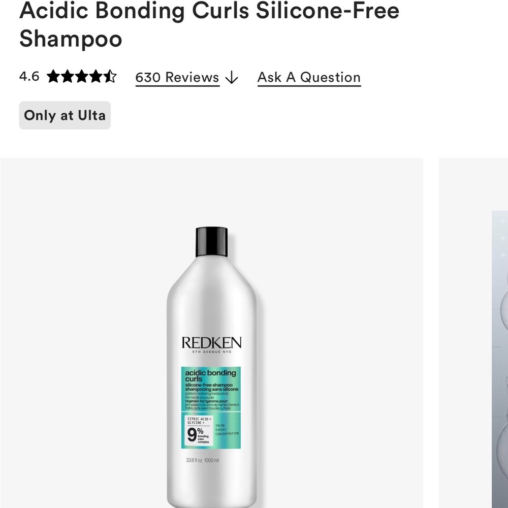 Redken acidic bonding concentrate curl shampoo. New never been used